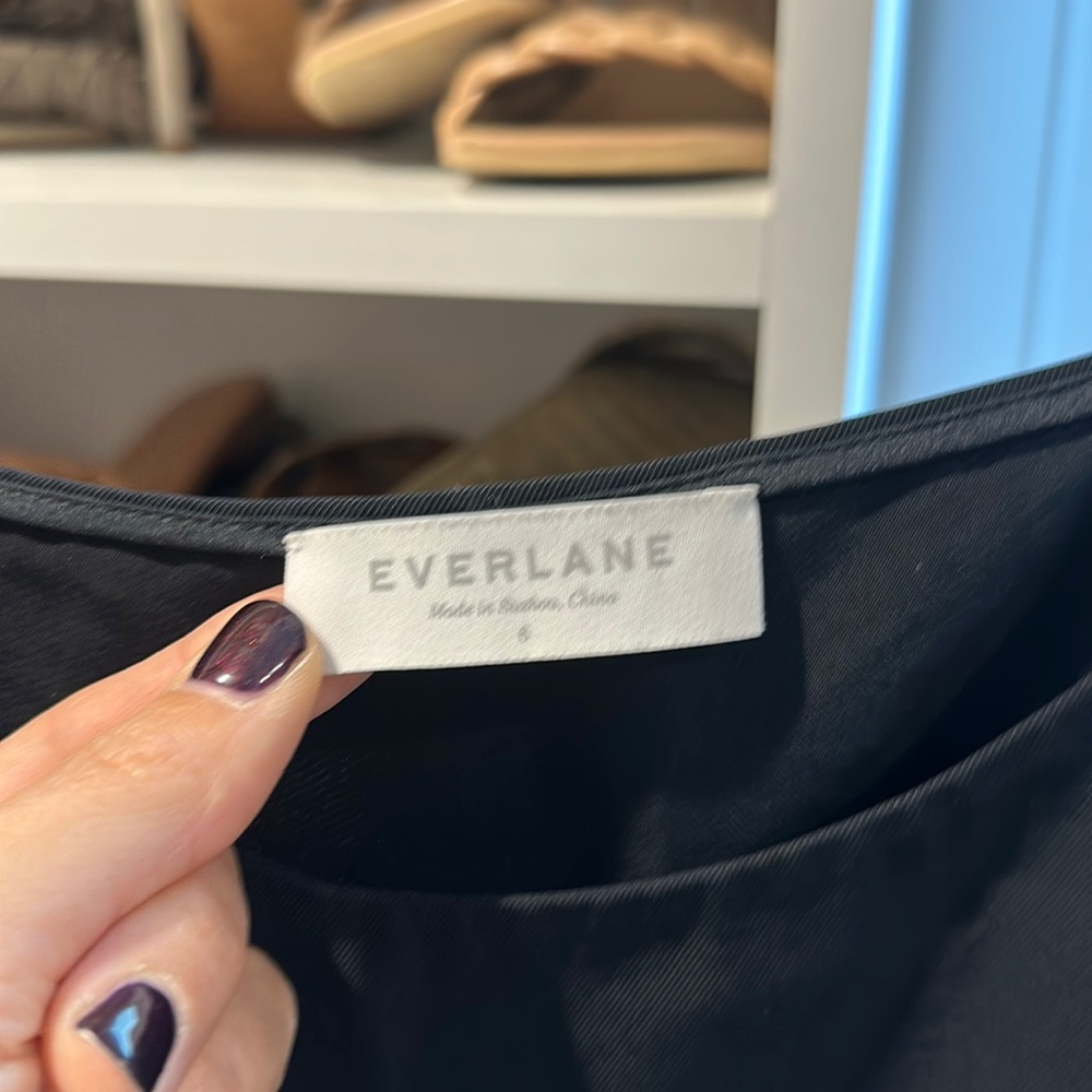 Slinky black Everlane slip dress. Black size 6